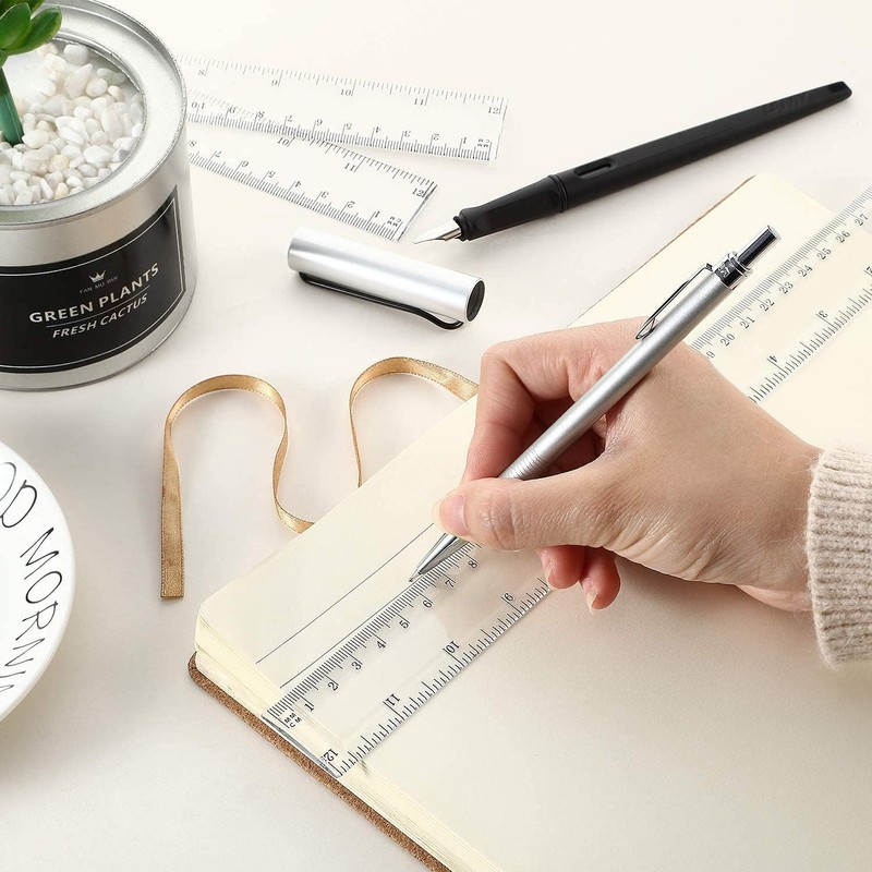 Clear Plastic Ruler Straight Ruler Flexible Ruler, 30Pcs Clear Ruler