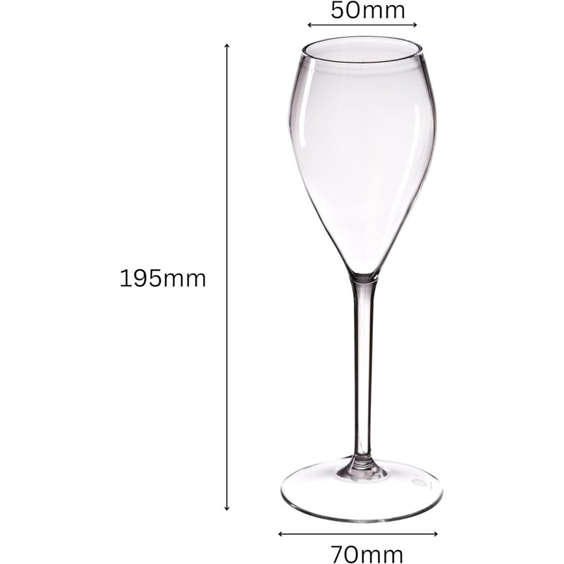 AIOS Unbreakable Tritan BPA Free Prosecco Flute/Champagne Flute 165ml (Set