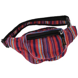 GURU SHOP Ethno Sidebag & Belt Bag, Waist Bag - Model 1, Men/Women, Cotton, 14 x 22 x 6 cm, Festival Bum Bag Hippie, model 3, Casual