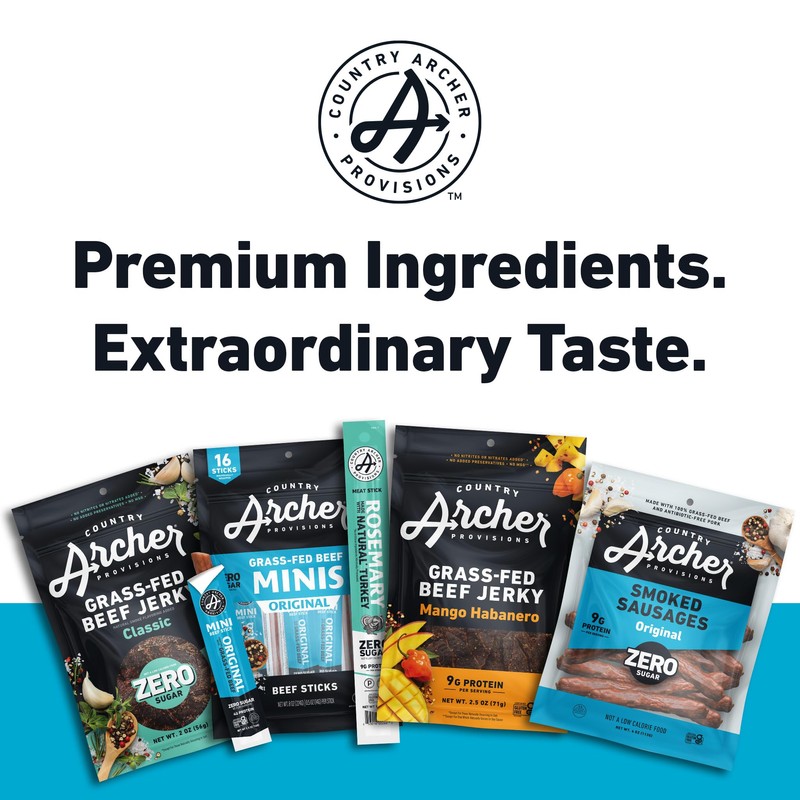 Country Archer Beef Jerky Sticks - Grass Fed Beef Sticks