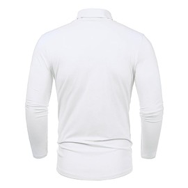 Maavoki Men's Long-Sleeved Shirts Turtleneck Regular Fit Turtleneck Pullover Basic Stretchy Casual Tops Sweatshirt, White
