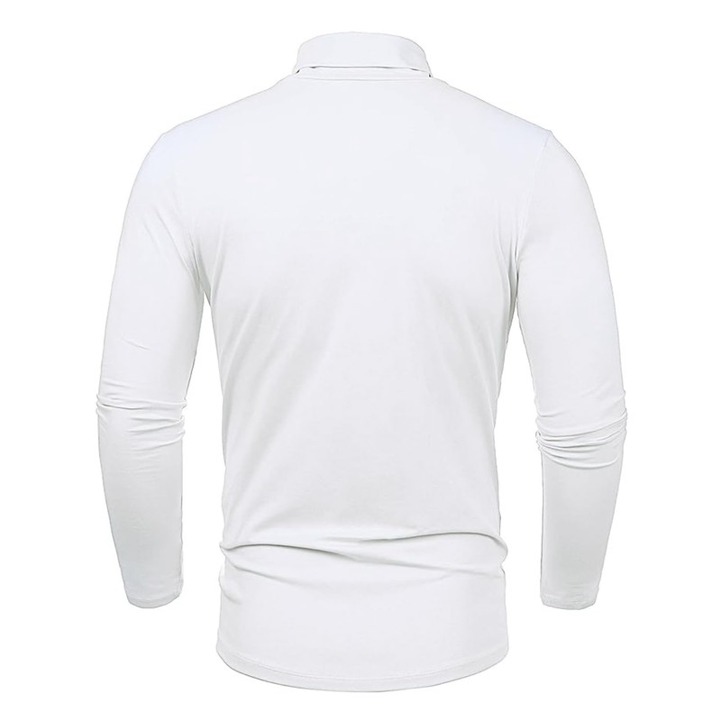 Maavoki Men's Long-Sleeved Shirts Turtleneck Regular Fit Turtleneck Pullover Basic