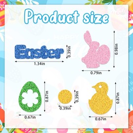 200PCS Easter Confetti Pink Gold Green Blue Bunny Chick Easter Words Eggs Decor Confetti Easter Glitter Paper Confetti for Easter Decoration Spring Gifts Cards Easter Party Favor Table Decoration