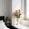Black Bunny Tails Bouquet 60Pcs with Ivory Pampas Grass 17"