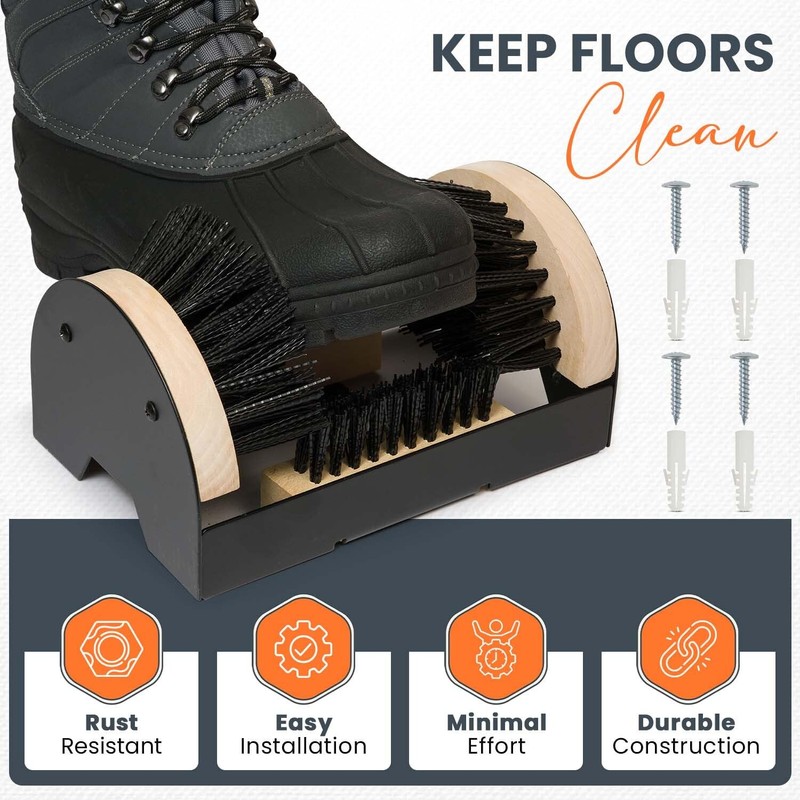 Toughty Boot Scrubber - Heavy-Duty All-Weather Shoe Cleaner with Scraper