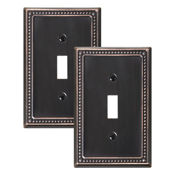 TREEWELL 2-Pack Single Toggle Light Switch Cover Plate, Pearls Decorative
