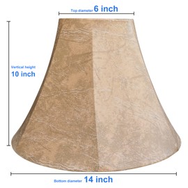 TOOTOO STAR Lamp Shades Set of 2,Imitation Sheepskin LampShade Royal Style 6" Top x 14" Bottom x 10" High Lamp Shades,Suitable for floor and table LampShades Spider