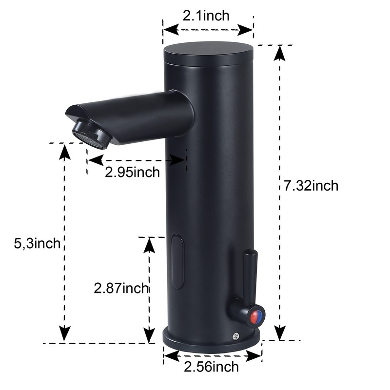 HHOOMMEE Automatic Touchless Bathroom Sink Faucet Motion Activated Sensor Hands