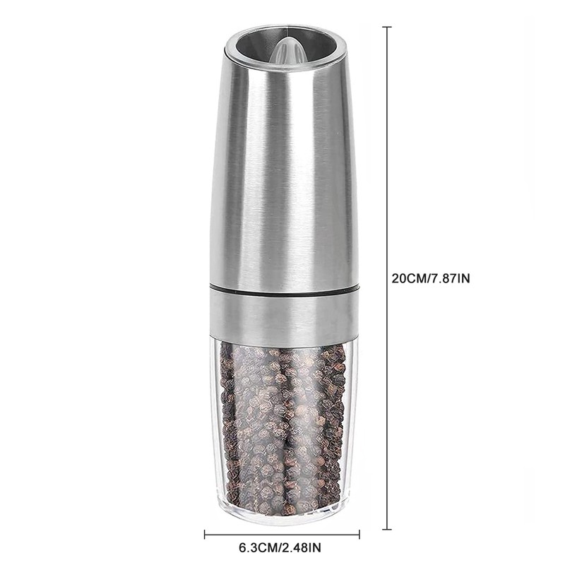 Electric Pepper Grinder,Gravity Electric Salt And Pepper Mill Grinder,Stainless Steel