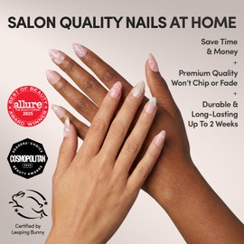 Glamnetic Press On Nails - Wild Card | Opaque UV Finish Short Pointed Almond Shape, Salon Quality Pastel Nails in 12 Sizes - 24 Nail Kit with Glue