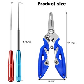 Zasjon 2 Piece Hook Remover Fishing with Fishing Pliers Line Cutter Fishing Accessories Set Outdoor Multifunctional Fishing Pliers Portable Fishing Hook Remover Steel Hook Remover Pliers Fishing Tools