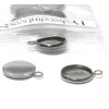Bedazzlinbeads 2 Surgical 304 Grade Stainless Steel Dark Silver 12mm Bezel Cup Pendant Charms