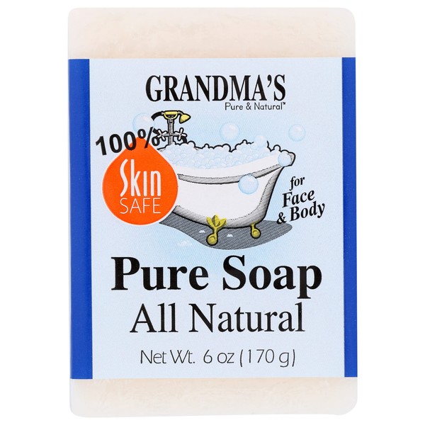 Grandmas's Pure and Natural Lye Soap Bar Unscented Face and