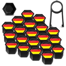 SkinoEu 20 x Wheel Bolts Wheel Nuts Rim Lock Nuts Caps Wheel Nut Caps Wheel Bolt Caps Wheel Nut Caps Plastic Covers Universal 17 mm Germany Flag NC 31