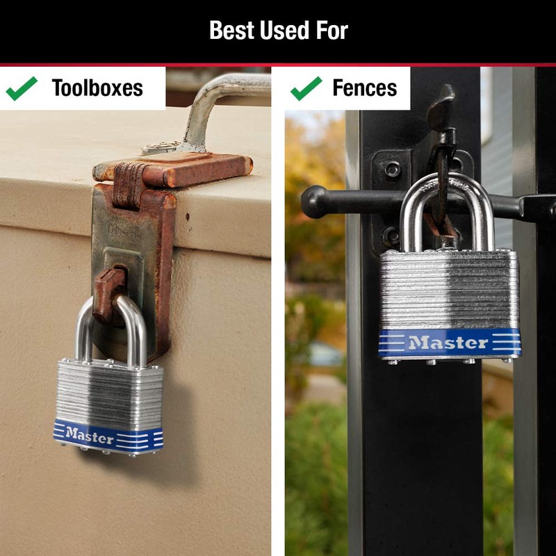 Master Lock 5T Outdoor Padlock with Key, 2 Pack Keyed-Alike,