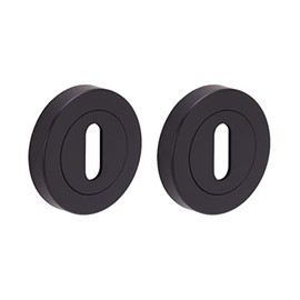 HANDLEZONE® 2 Pack Keyhole Door Lock Escutcheon Covers - Black Matt