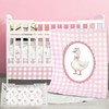 3 Pcs Bear Crib Bedding Set Nursery,Pink,Silly Goose