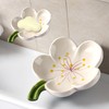 MZSX Ceramic petals Soap Dish, White Ceramic Soap Dish with