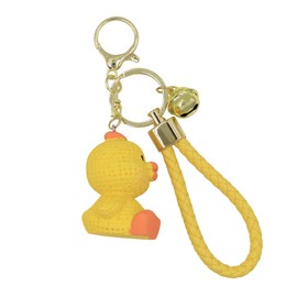 AMPOSSTO Little Yellow Duck Keychain Cute Animal Key Chain Holder Resin Key Organizer Car Pendant Bags Charm
