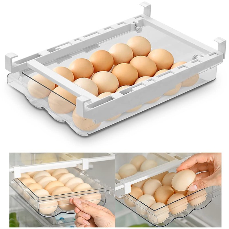 LOMUG Fridge Organiser Eggs, Drawer Egg Holder, Egg Container for