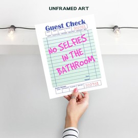 Fun Bathroom Decor for Girls - Girly Wall Decor - Cute Art - Indie Room Decor - Restroom Decorations, Half Bath Decor, Guest Check Wall Art - Bathroom Decor for Teens, Cool Bathroom Decor for Women