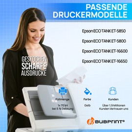 113 Ink Bottle Compatible to Replace Epson 113 for ET-5850 ET-5800 ET-5150 ET-5170 ET-16150 ET-16600 ET-16650 Pro ET-5880 ET-16680 ET-M16680 ET-M16680 ET-M16680 ET-M 166000 Yellow