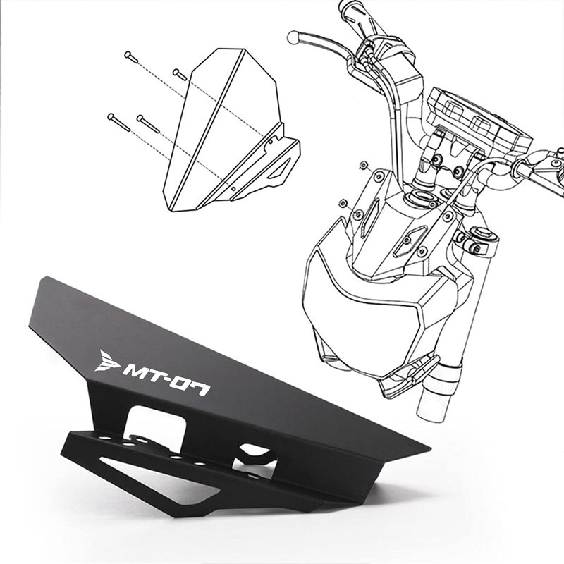 Motorcycle Aluminum Windshield Fairing Compatible with Yamaha MT-07 MT07 FZ-07