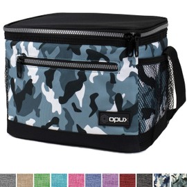 OPUX Premium Lunch Box, Insulated Lunch Bag for Men Women Adult | Durable School Lunch Pail for Boys, Girls, Kids | Soft Leakproof Medium Lunch Cooler Tote for Work Office | Fits 8 Cans (Green Camo)