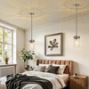 Brushed Nickel Pendant Lights Kitchen Island 4.72" Hammered Glass 2