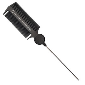 PINK PEWTER Peltre Rosa/Ashlee Norman Triple Threat Peine Para Peinar De Fibra De Carbono, Tejido Y Traba (11") #5 Negro