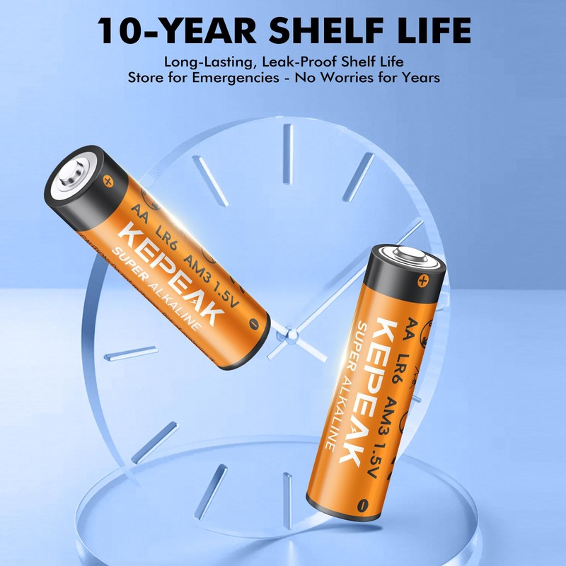 KEPEAK AA Batteries 48 Pack, Double A Alkaline Battery -