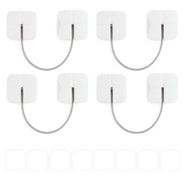 4 Pack Cabinet Locks Baby Proofing, Maveek Child Proof Drawer Locks Dual-Button White Fridge Lock Toilet Closet Dresser Kitchen Refrigerator Door Window Latch For 0-24 Month Infant Safety