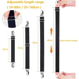 Disayu Magic - Fundas de sofá con clips para fundas de sofá, correas ajustables de 25 a 160 cm, correas elásticas para fundas de sofá (paquete de 2)