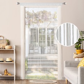 MIULEE String Curtain Mosquito Net Door Curtain for Balconies Room Divider Decorative String Curtain 90 cm x 200 cm White