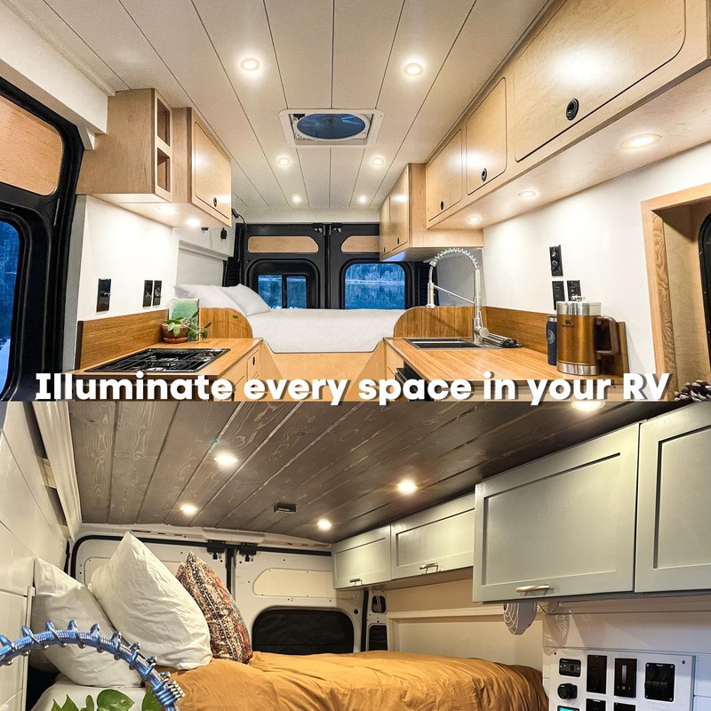 acegoo RV Recessed Ceiling Light 2-3/4” Full Aluminum 12V Dimmable