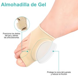 2PCS Almohadilla de Protector de Juanetes, Corrector de Juanetes para Mujeres y Hombres, con Suave Silicona Junta de Anchan, Adecuado para Dedos Superpuestos, Juanetes y Dedos en Martillo (Beige)