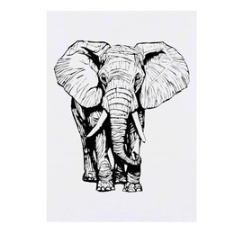 'Elephant' Temporary Tattoo - Water Resistant, Skin-Safe, Non-Toxic Transfer (TO00066511)