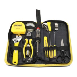 DNA Motoring TOOLS-00031 Home Repair Tool Set - 18 Pieces Tool Kit w/Nylon Carrying Case , Yellow
