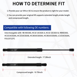 Front Hood Struts for 2017-2022 Ford F250 F350 F450 F550 Super Duty - Gas Spring Lift Support, Hood Lift Shocks & Dampers - Easy Installation Replacement #4B-965360, PM3986