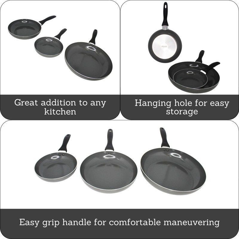 IMUSA Ceramic Nonstick Frying Pan Set, 3-Piece – 7”, 9”