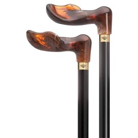 Walking Cane Palm Grip Amber Acrylic (Right)