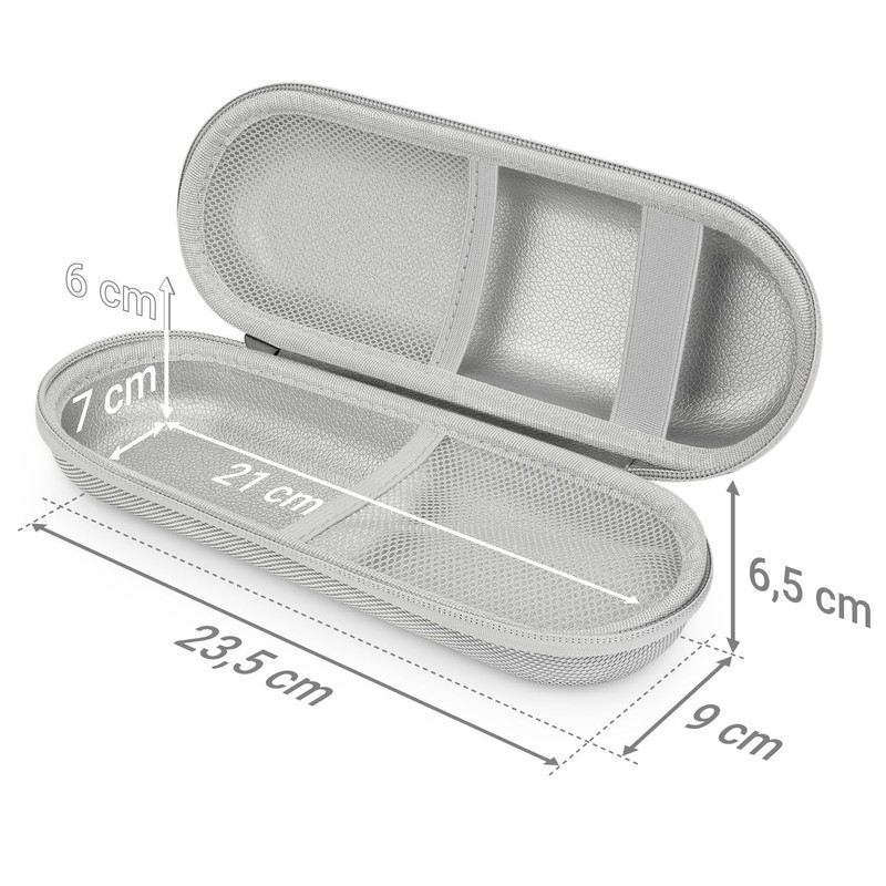 deleyCON Travel Case for Toothbrushes etc., silver, Toiletry bag