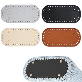 gvivej Bag Base, Pack of 4 Bag Base Faux Leather, 18 x 8 cm Bag Base for Crochet, Faux Leather Bottom, Bag Base PU Leather, Bag Floor Shaper, for Handbag Knitting Bag, DIY Accessories