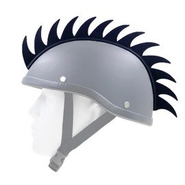 Hot Rides Punk Rubber Mohawk Warhawk Wig Accessory Stick On Helmet for Ski Skate Bike Biker Bicycle Scooter Motorcycle Helmet (Sharkfin - Black)