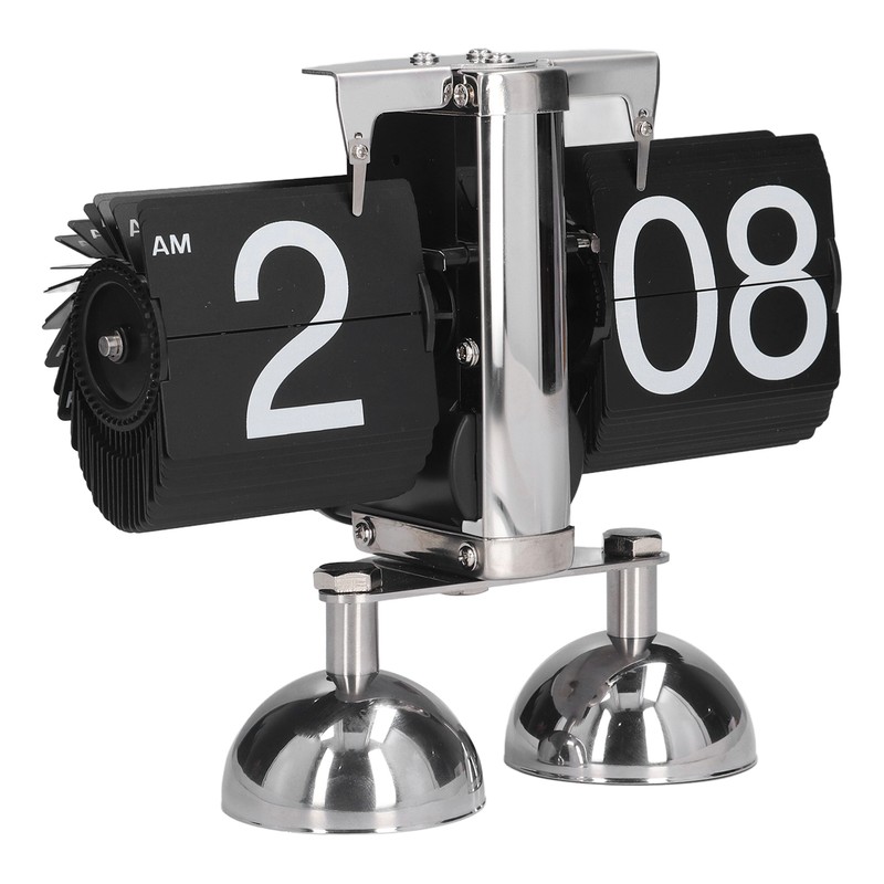Flip Clock Quartz Movement High Accuracy Retro Style Stainless Steel