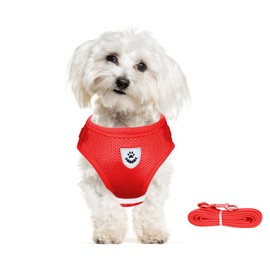 meioro No Pull Dog Harness and Lead Set for Small Medium Dog Cat,Reflective Adjustable Soft Mesh Pet Vest Harnesses for Walking,Breathable Padded Easy Control Step-in Puppy Kitten Vest with 1.2m Leash