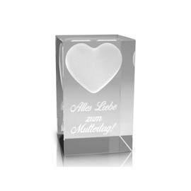 VIP-LASER 3D Glass Crystal I Heart I It Love Mother's Day engraved the ideal gift for the Best Mum in the World.
