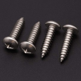 #6 x 1" (100 Pack) Stainless Steel Phillips Pan Head Wood Screws, Stainless Steel 304 (18-8), Pan Head Sheet Metal Screws Self Tapping Screws