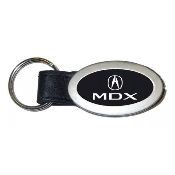 Acura MDX Oval Leather Key Chain (Black)