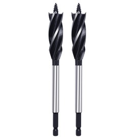 GRIXLEN 2 Pack 2/3 in x 6-1/2 in Auger Drill Bit for Wood, 1/4 inch Hex Shank Auger Drill Bit for Hard Wood,Soft Wood, Plywood and Plastic (2/3 in x 6-1/2 in)